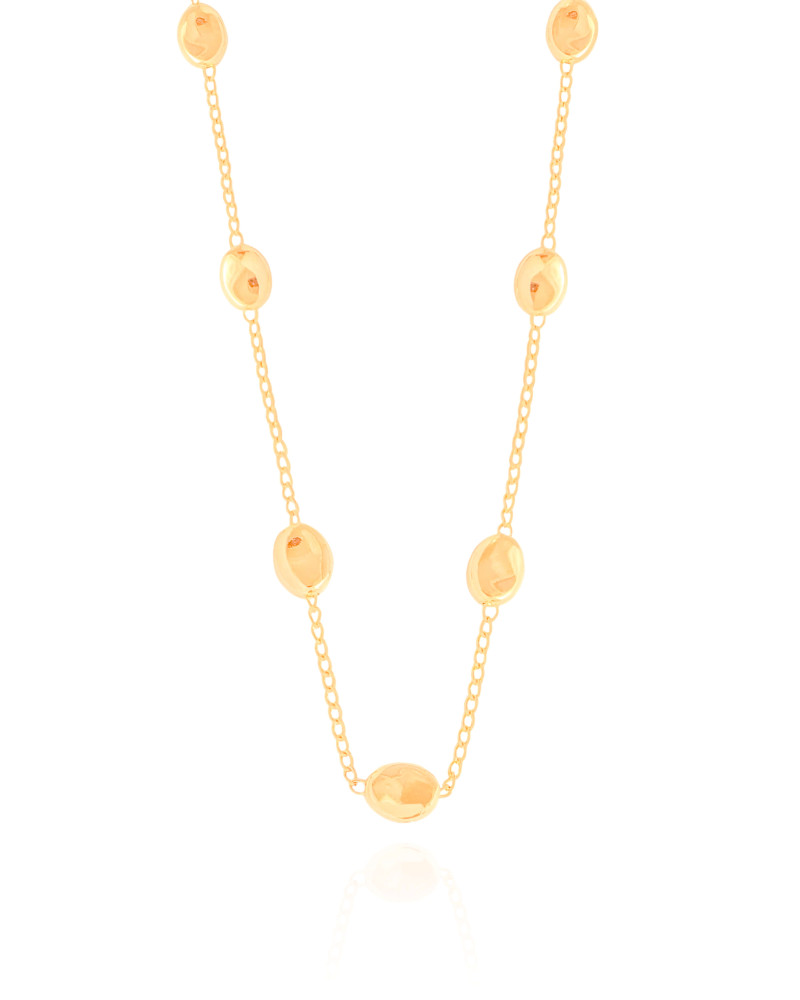 Choker Elos Ovais Lisos Banhado a Ouro 18K