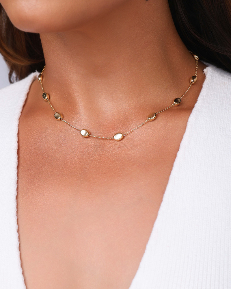 Choker Elos Ovais Lisos Banhado a Ouro 18K
