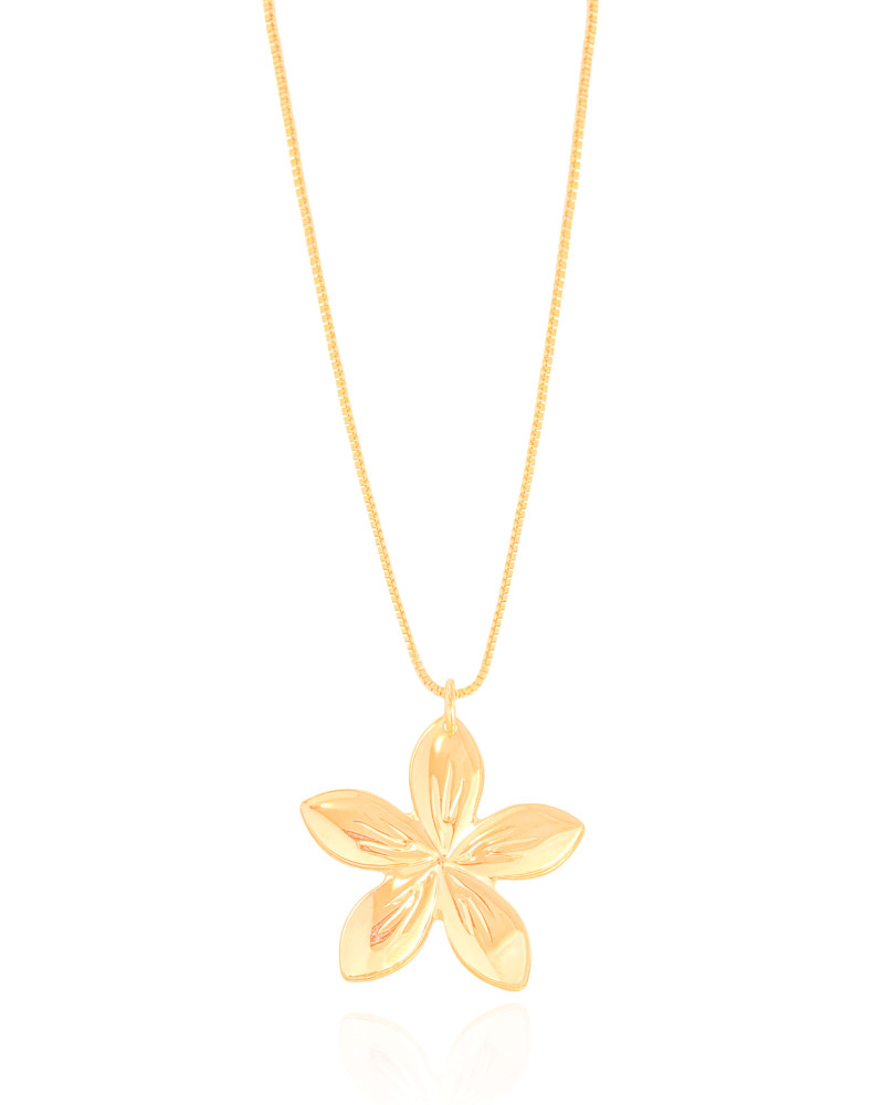 Gargantilha Veneziana Flor 2.0 cm Banhado a Ouro 18K - 45 cm