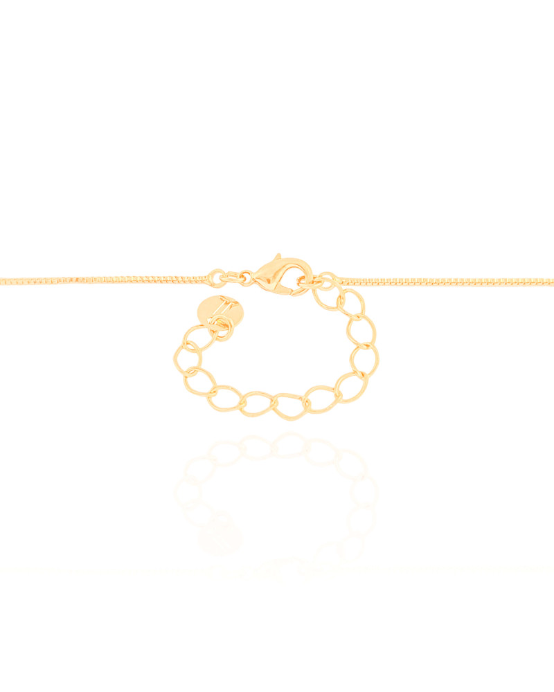 Gargantilha Veneziana Gota Abaulada Lisa Banhado a Ouro 18k - 45 cm