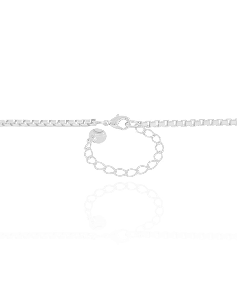 Gargantilha Ferradura Cavalo Cravejado Cristal Ródio Branco - 45 cm