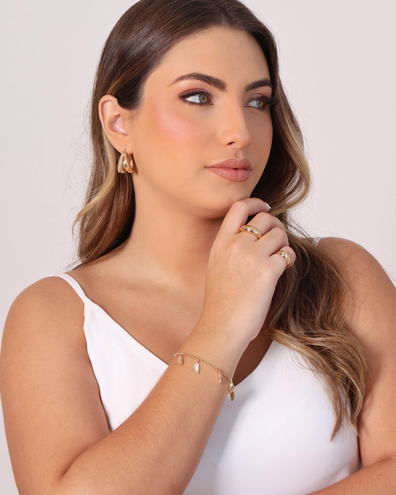 Anel Liso Tamanho 23 Banhado a Ouro 18K