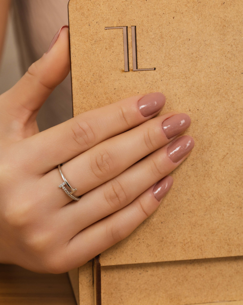 Anel T Cravejado Cristal Tamanho 21 Ródio Branco