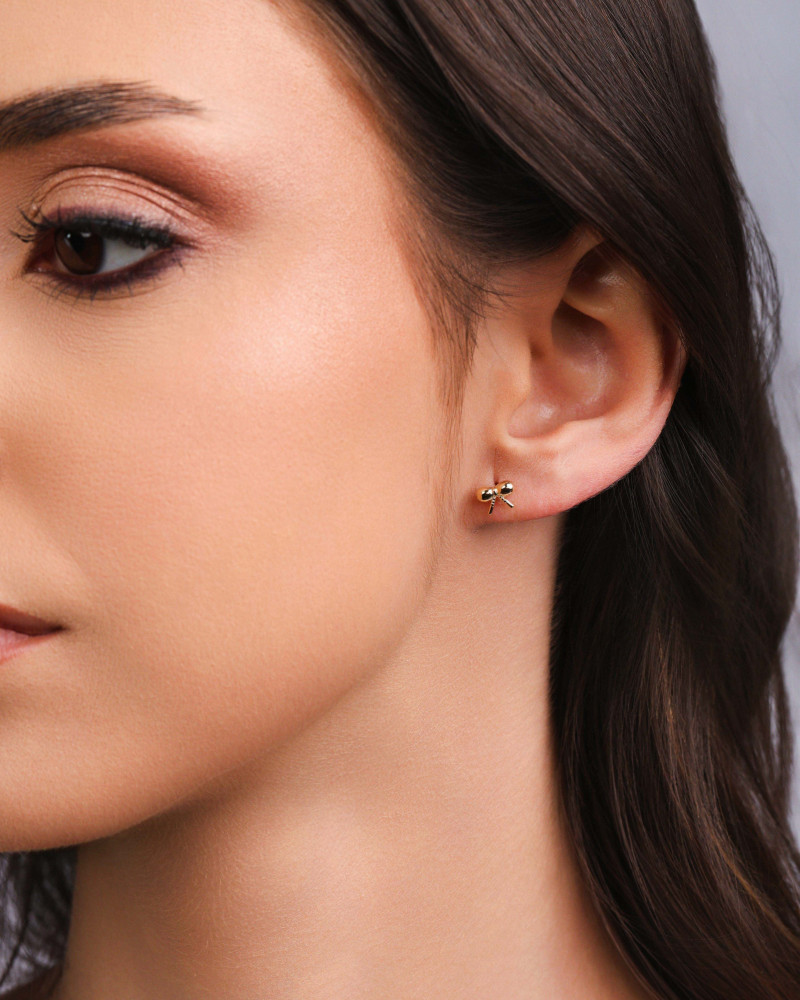 Trio Cerejas Ponto de Luz Cristal Banhado a Ouro 18K