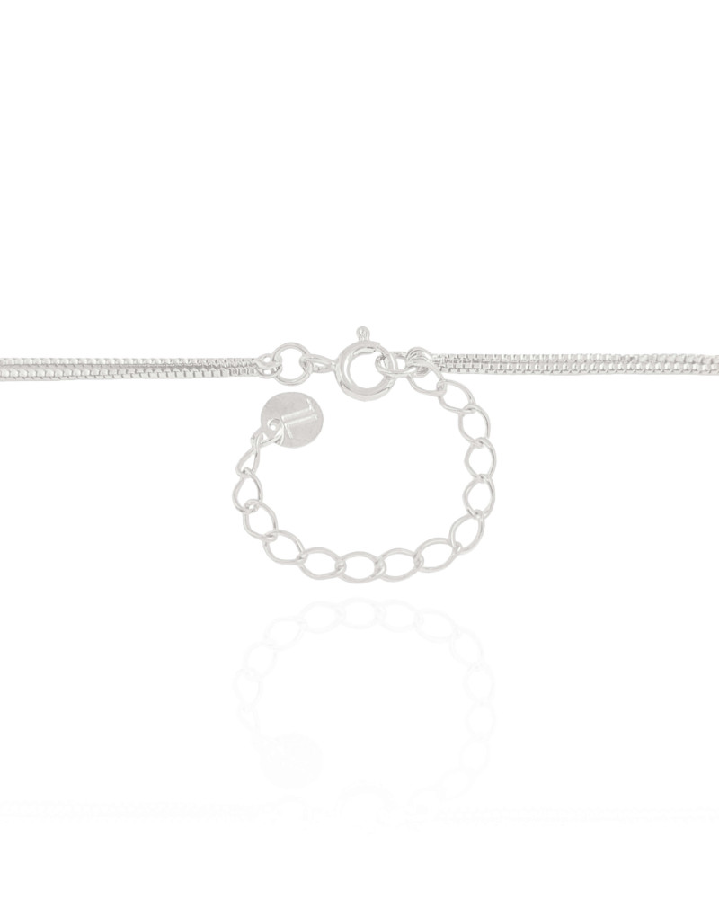 Gargantilha Dupla Árvore da Vida e Ponto de Luz Esmeralda Ródio Branco