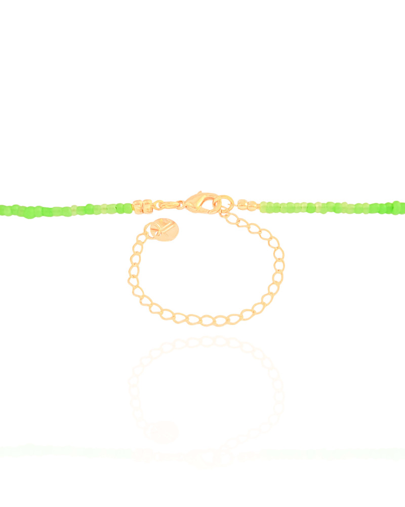 Choker Miçanga Verde Baleia Banhado a Ouro 18K - 32 + 8 cm