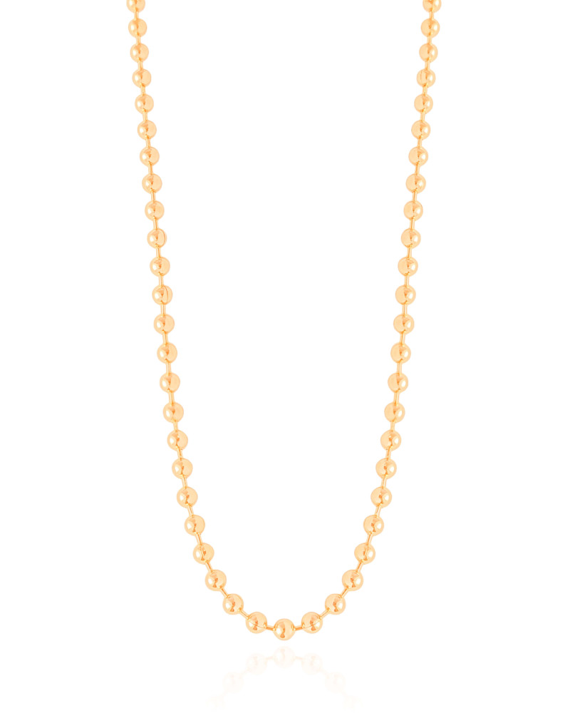 Gargantilha Bolinhas Lisas 3 mm Banhado a Ouro 18K - 40+5 cm