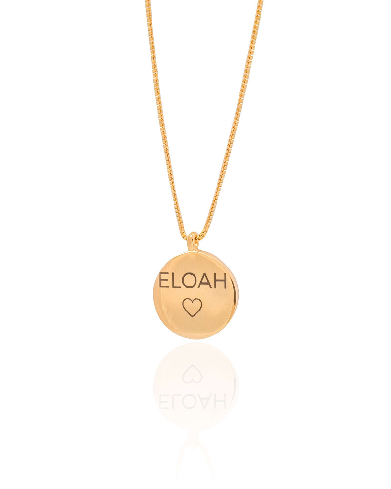 Gargantilha com Pingente Redondo Personalizado Banhado a Ouro 18K