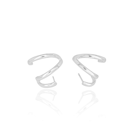 Ear Cuff Liso Ródio Branco