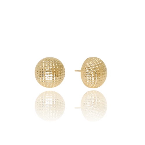 Brinco Meia Bola Pipoca Tamanho P Banhado a Ouro 18K
