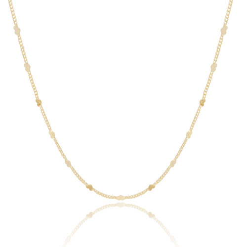 Choker Plaquinhas Corações Flat Banhado a Ouro 18K