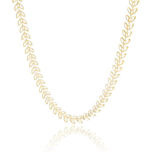 Choker Folhas Vazadas Banhado a Ouro 18K