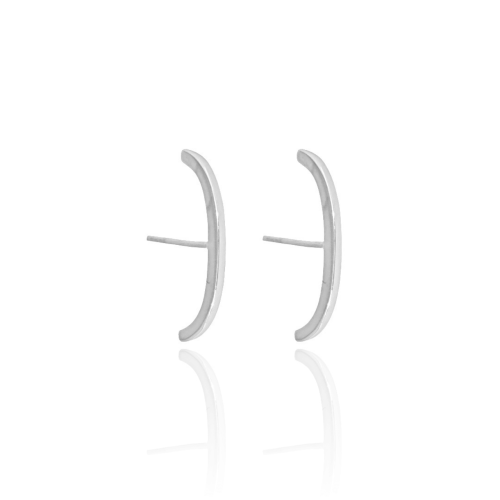 Ear Hook Filete Liso Ródio Branco