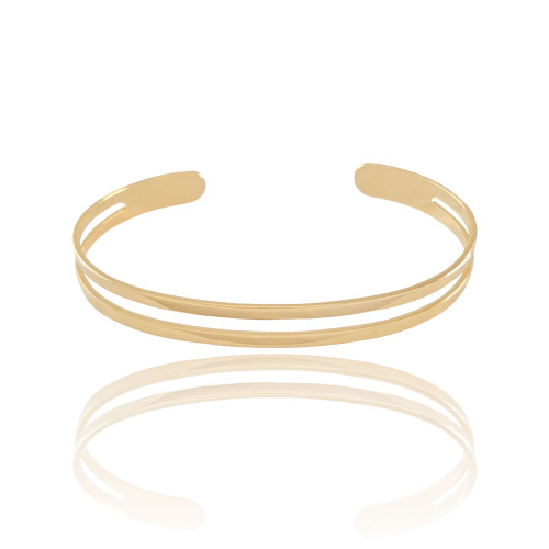 Bracelete Dois Filetes 6 mm Banhado a Ouro 18K