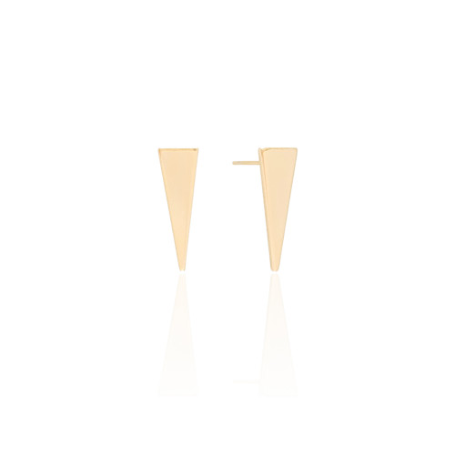 Brinco Triângulo Liso Banhado a Ouro 18K