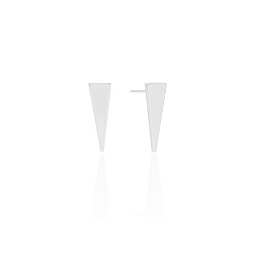 Brinco Triângulo Liso Ródio Branco