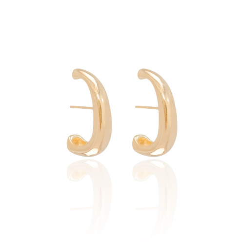 Ear Hook Liso Banhado a Ouro 18K