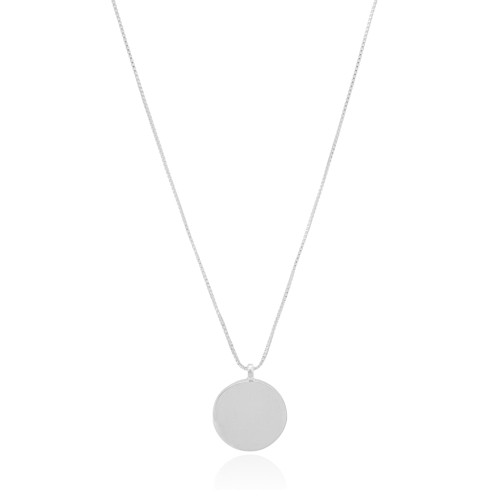 Gargantilha Veneziana com Redondo Liso Ródio Branco