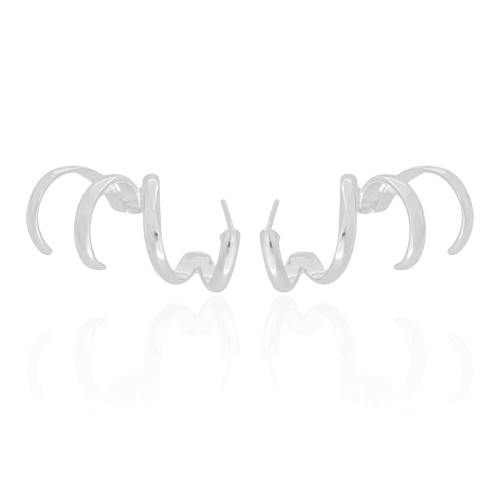 Ear Cuff Quatro Filetes Ródio Branco