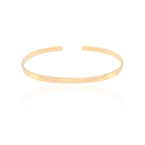 Bracelete Liso Flat Banhado a Ouro 18K