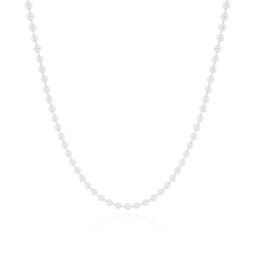 Choker Bolinhas 3 mm Ródio Branco