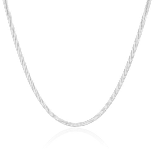 Choker Snake 3 mm Ródio Branco