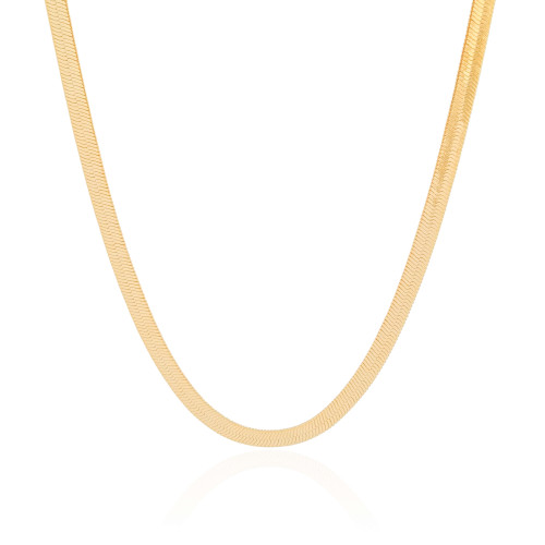 Gargantilha Malha Fita 5 mm Banhado a Ouro 18K