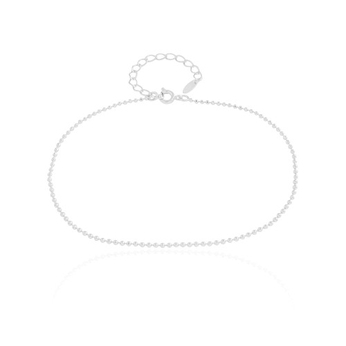 Tornozeleira Bolinha Ródio Branco
