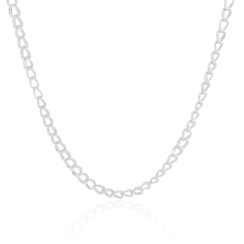 Choker Elos Duplos Ródio Branco