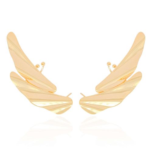 Ear Cuff Asa Lisa Banhado a Ouro 18K