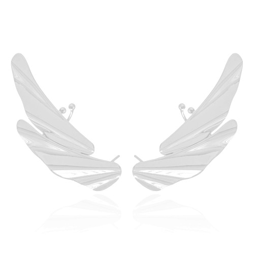 Ear Cuff Asa Lisa Ródio Branco