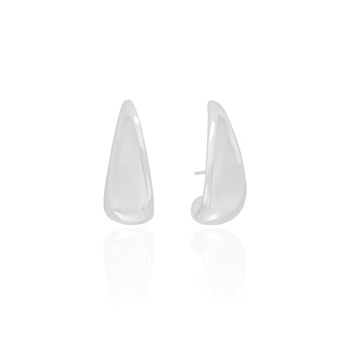 Ear Hook Meia Lua Lisa Ródio Branco