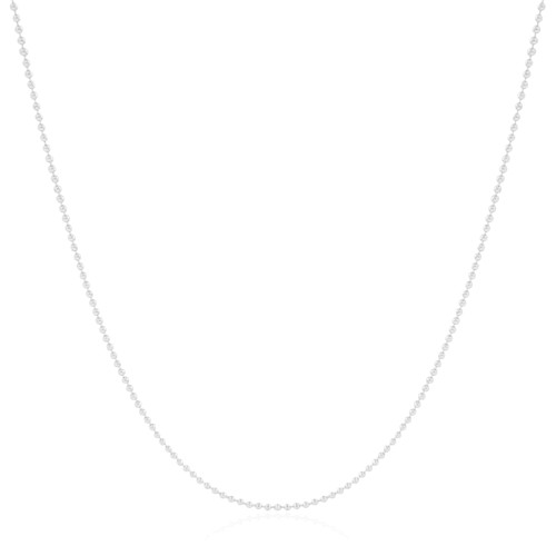 Gargantilha Longa Bolinhas 1.5 mm Ródio Branco