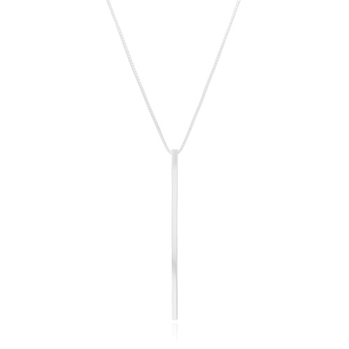 Gargantilha Longa Palito Ródio Branco