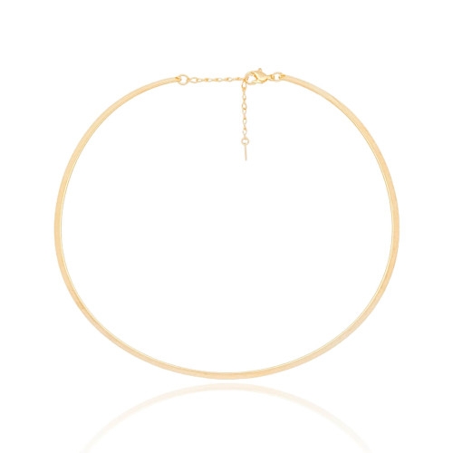 Aro Liso Flat Banhado a Ouro 18K