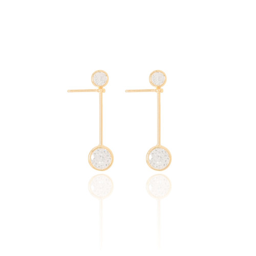 Brinco Ponto de Luz Palito Banhado a Ouro 18K