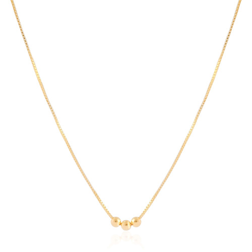 Gargantilha Veneziana Bolinhas Lisas Banhado a Ouro 18K