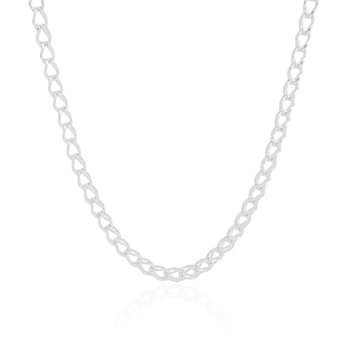 Choker Elos Duplos 5 mm Ródio Branco