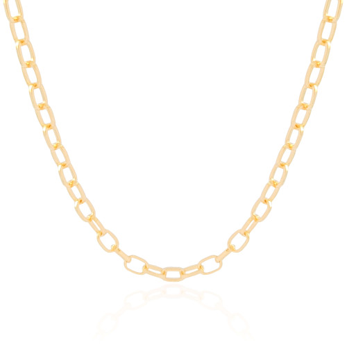 Choker Elos Ovais Lisos Banhado a Ouro 18K