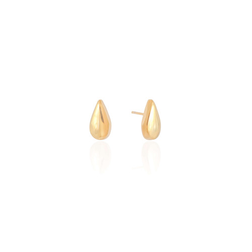Brinco Gota Lisa 1.5 cm Banhado a Ouro 18K