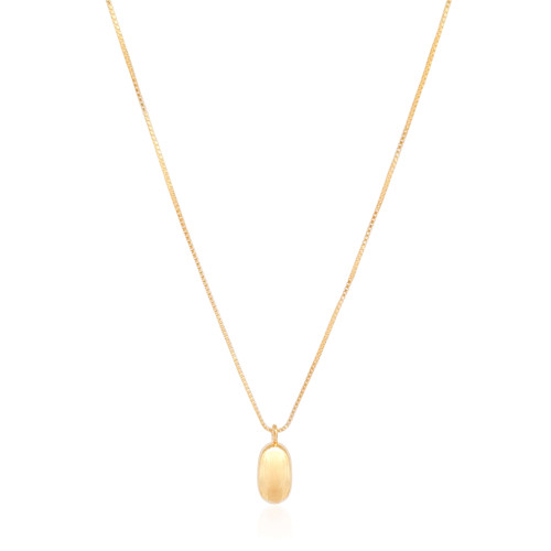 Choker Veneziana com Pingente Oval Liso Banhado a Ouro 18K