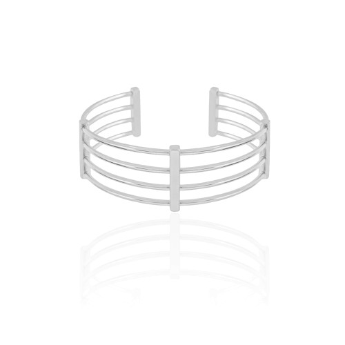 Bracelete Fios 2 cm Ródio Branco