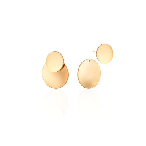 Ear Jacket Redondo Liso Banhado a Ouro 18K