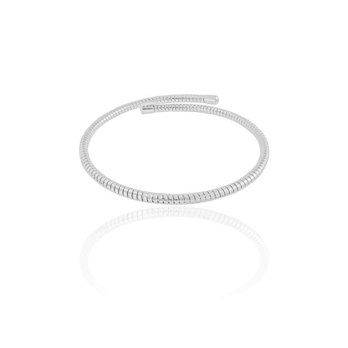 Bracelete Mola Espiral Ródio Branco