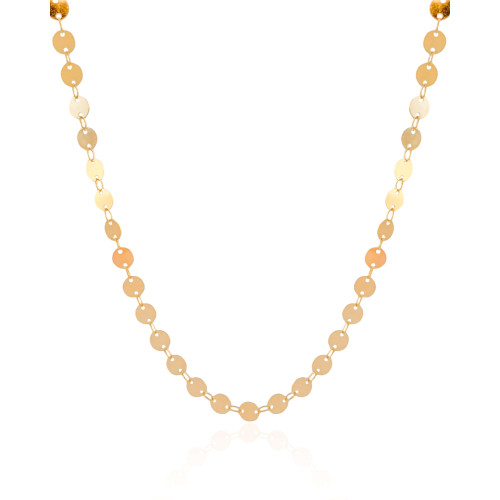 Choker Plaquinhas Redondas Flat Banhado a Ouro 18K