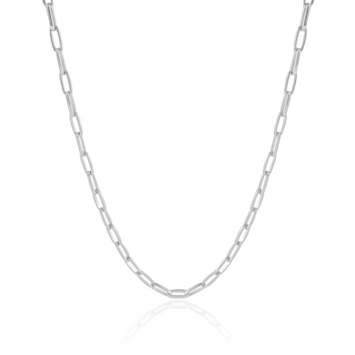 Choker Elos Ovais Ródio Branco