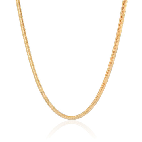 Choker Snake 4 mm Banhado a Ouro 18K