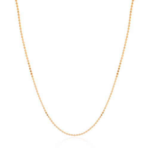 Gargantilha Longa Bolinhas Achatadas Banhado a Ouro 18K