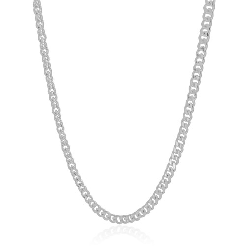 Gargantilha Grumet 6 mm Ródio Branco - 45 cm