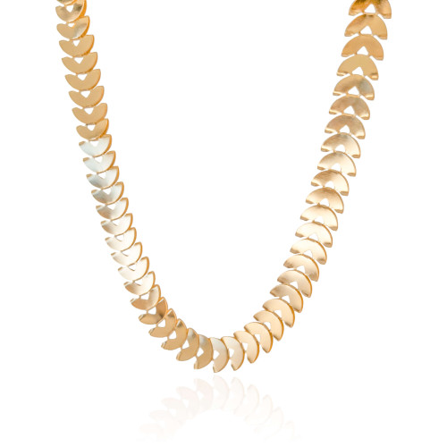 Choker Escamas 12 mm Banhado a Ouro 18K